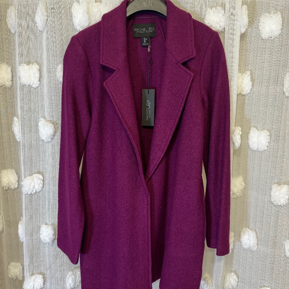 Rachel Zoe Purple Cardigan Coat